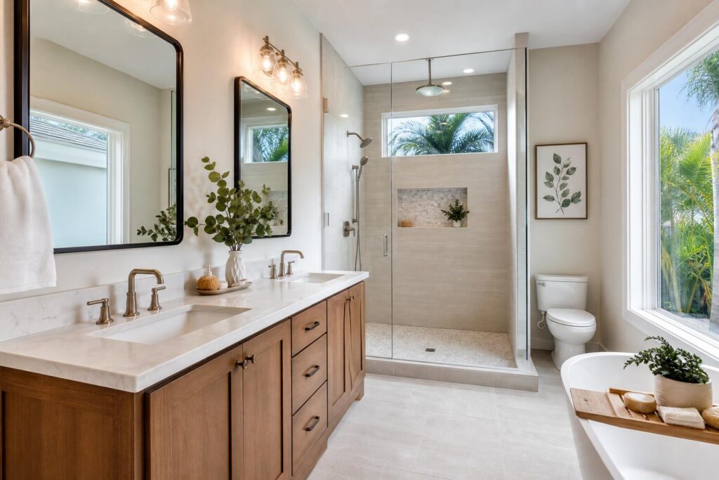 Updated residential bathroom remodel