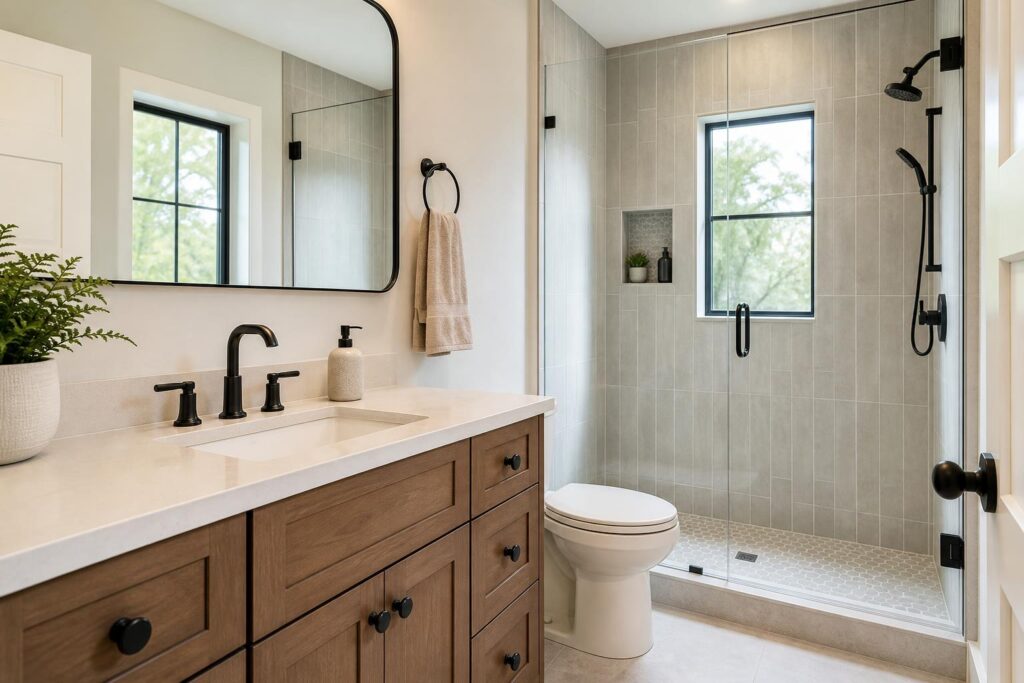 Bathroom remodel finish details