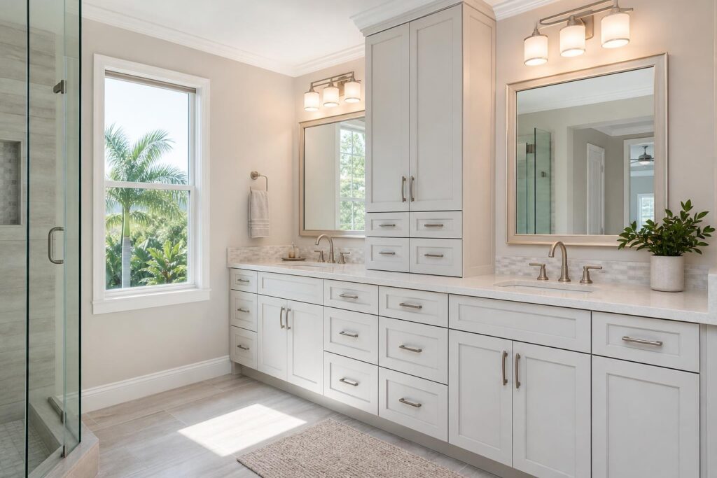Bathroom vanity storage and cabinet remodel