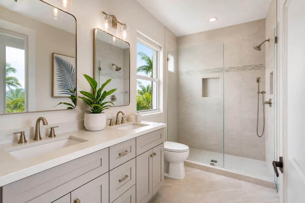 Updated residential bathroom remodel