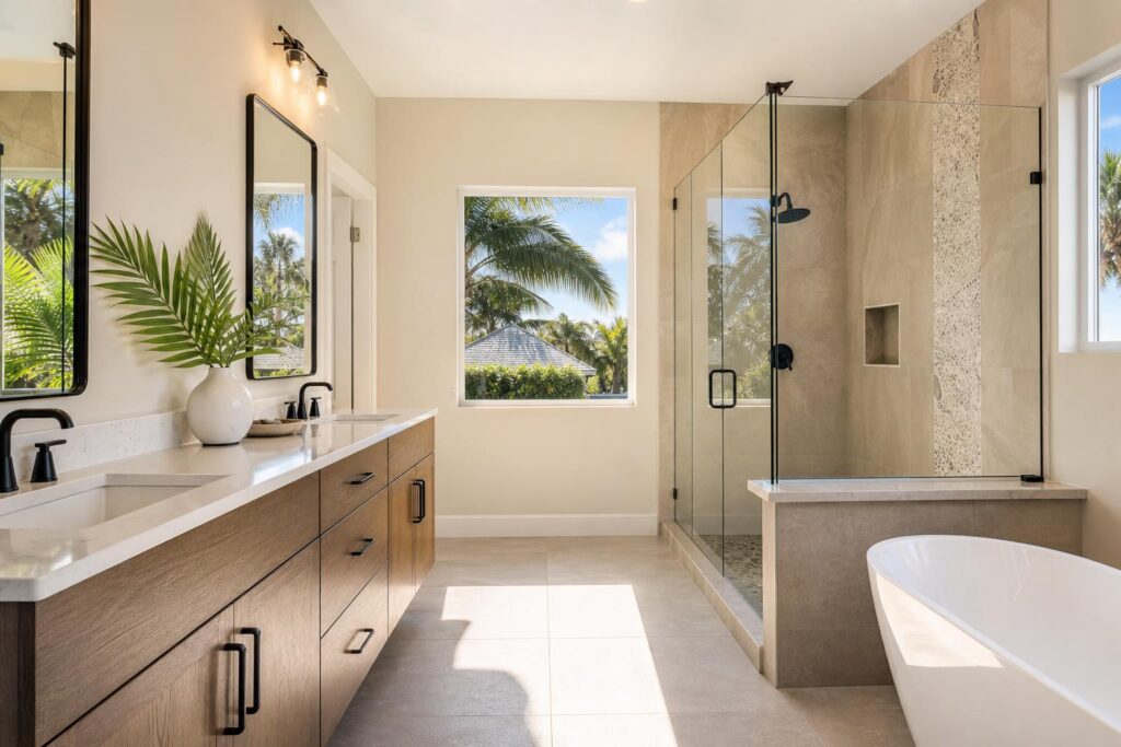 Updated residential bathroom remodel
