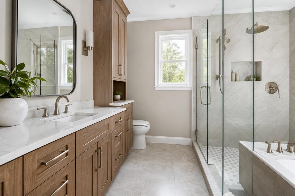 Bathroom remodel finish details