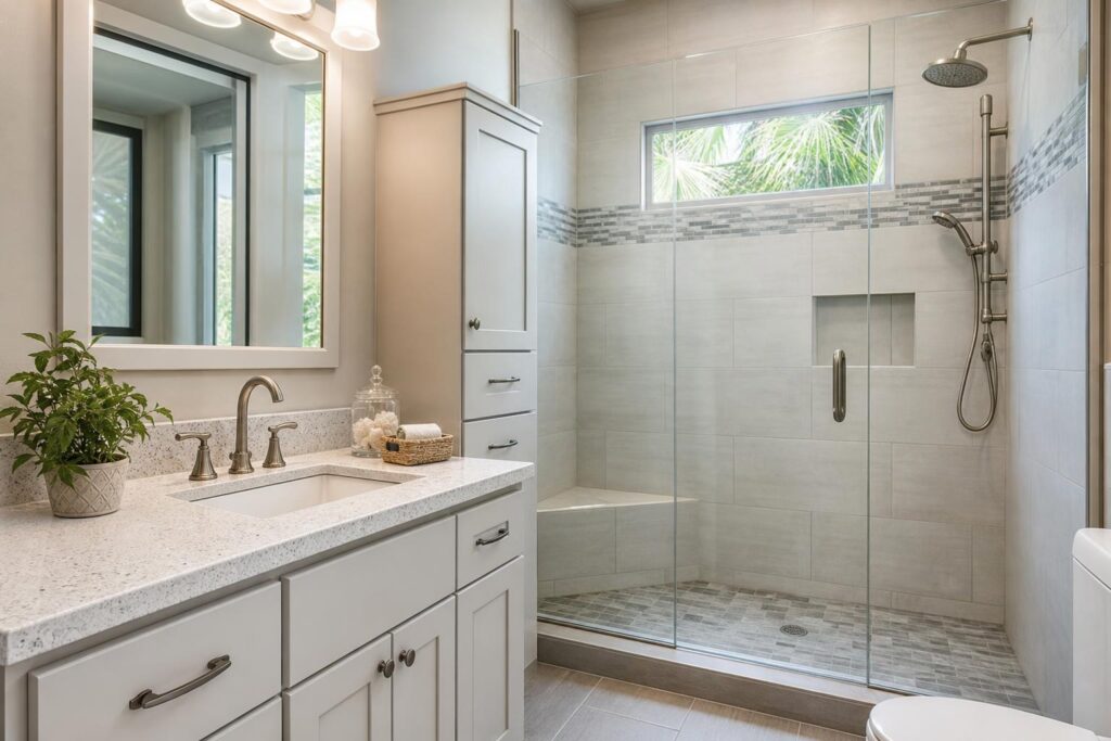 Bathroom remodel finish details