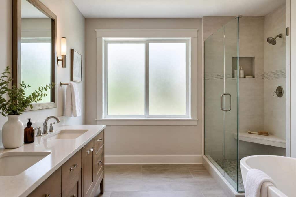 Bathroom remodel with privacy window and daylight
