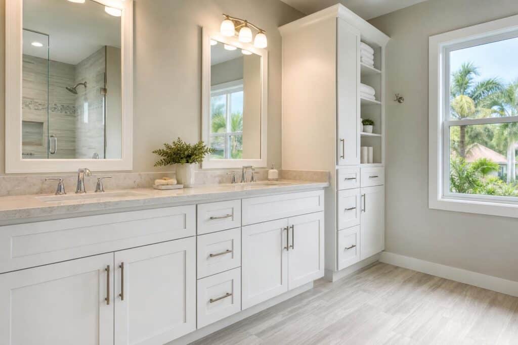 Bathroom vanity storage and cabinet remodel