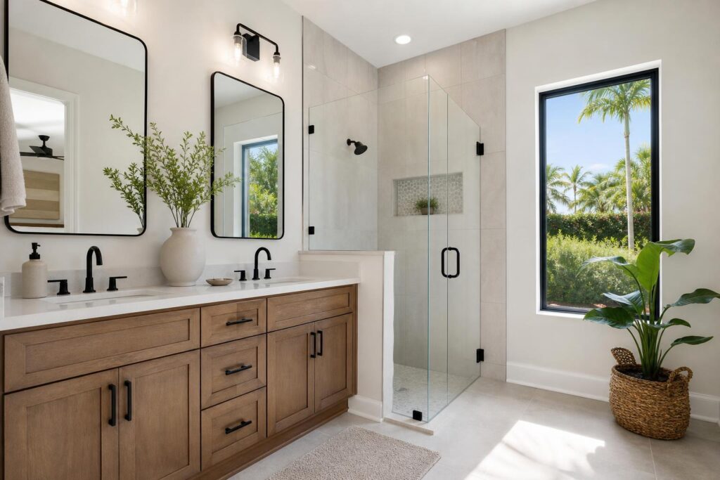 Updated residential bathroom remodel