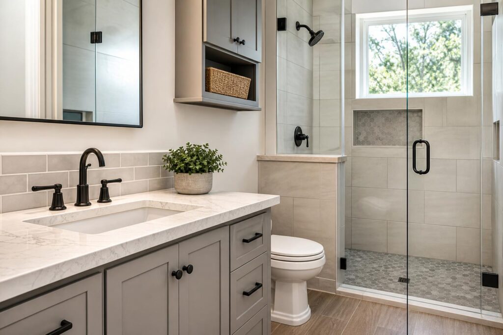 Bathroom remodel finish details