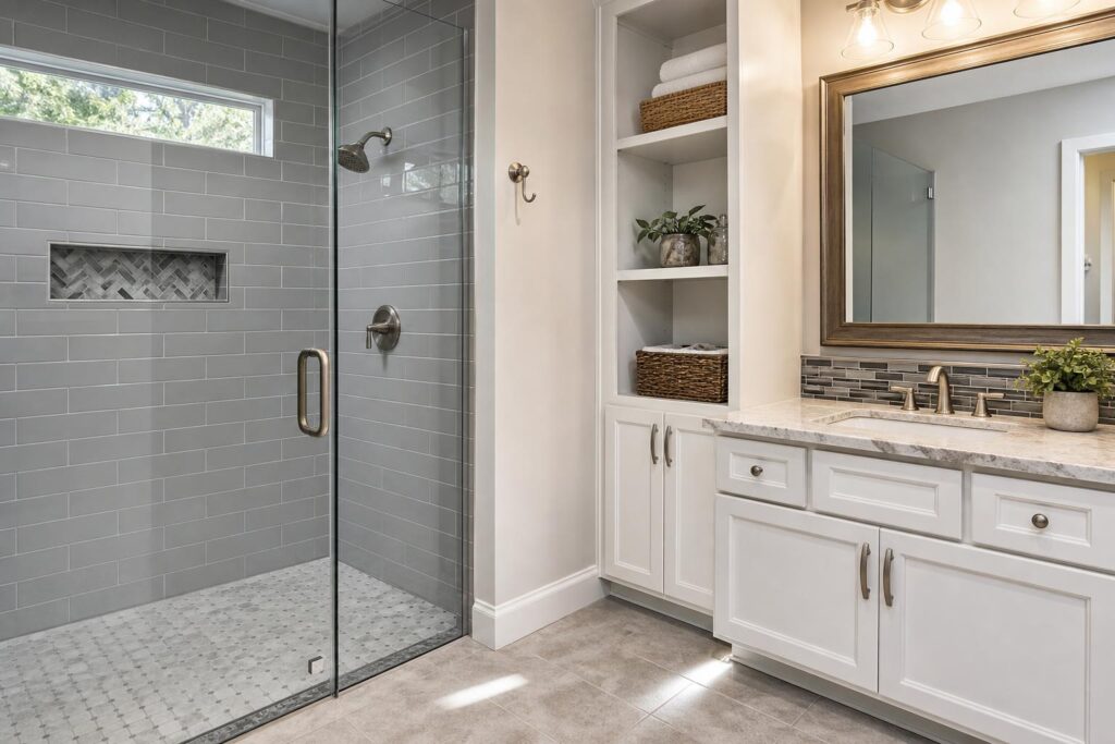 Bathroom remodel finish details