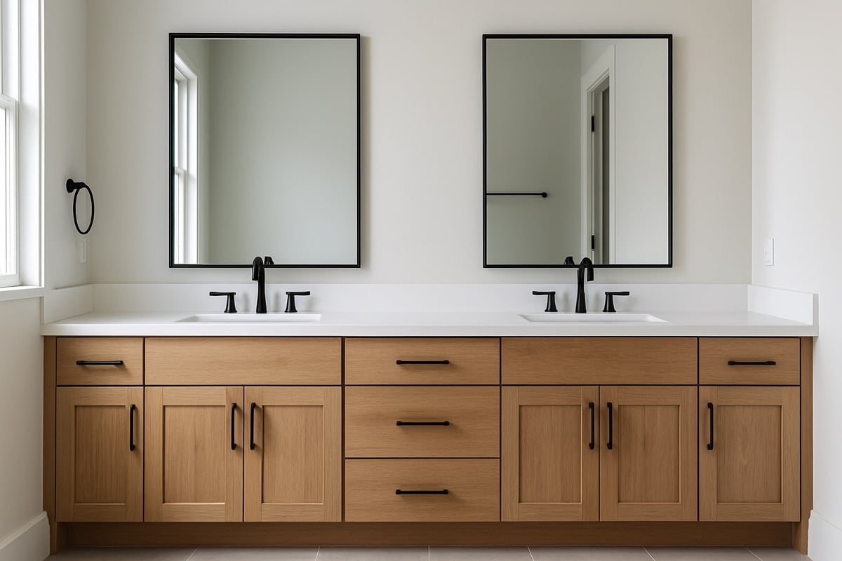 A double vanity with two sinks