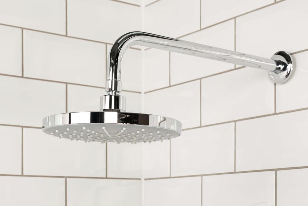 Close-up of a steel shower head for a safer shower update