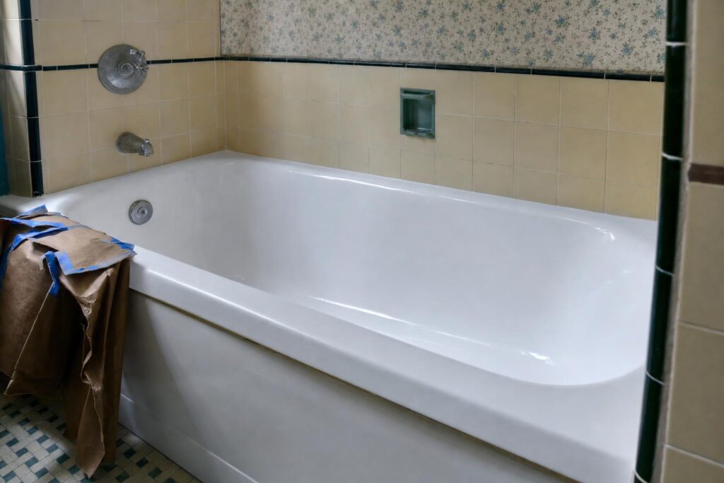 bathtub reglazing vs replacement photo