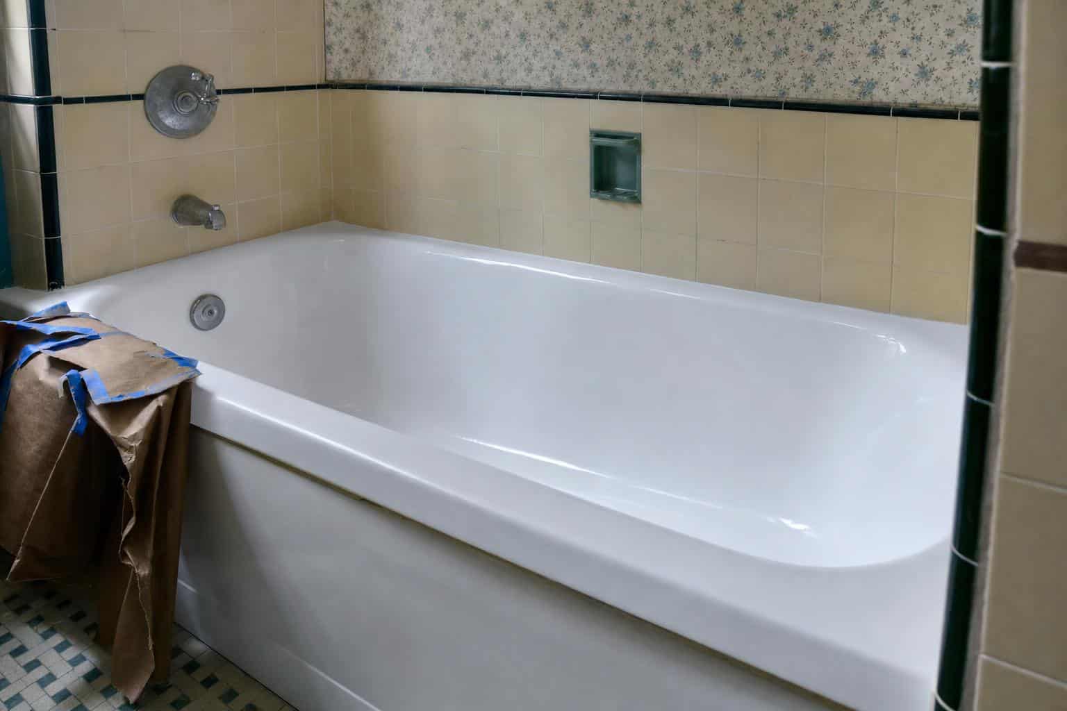 bathtub reglazing vs replacement photo